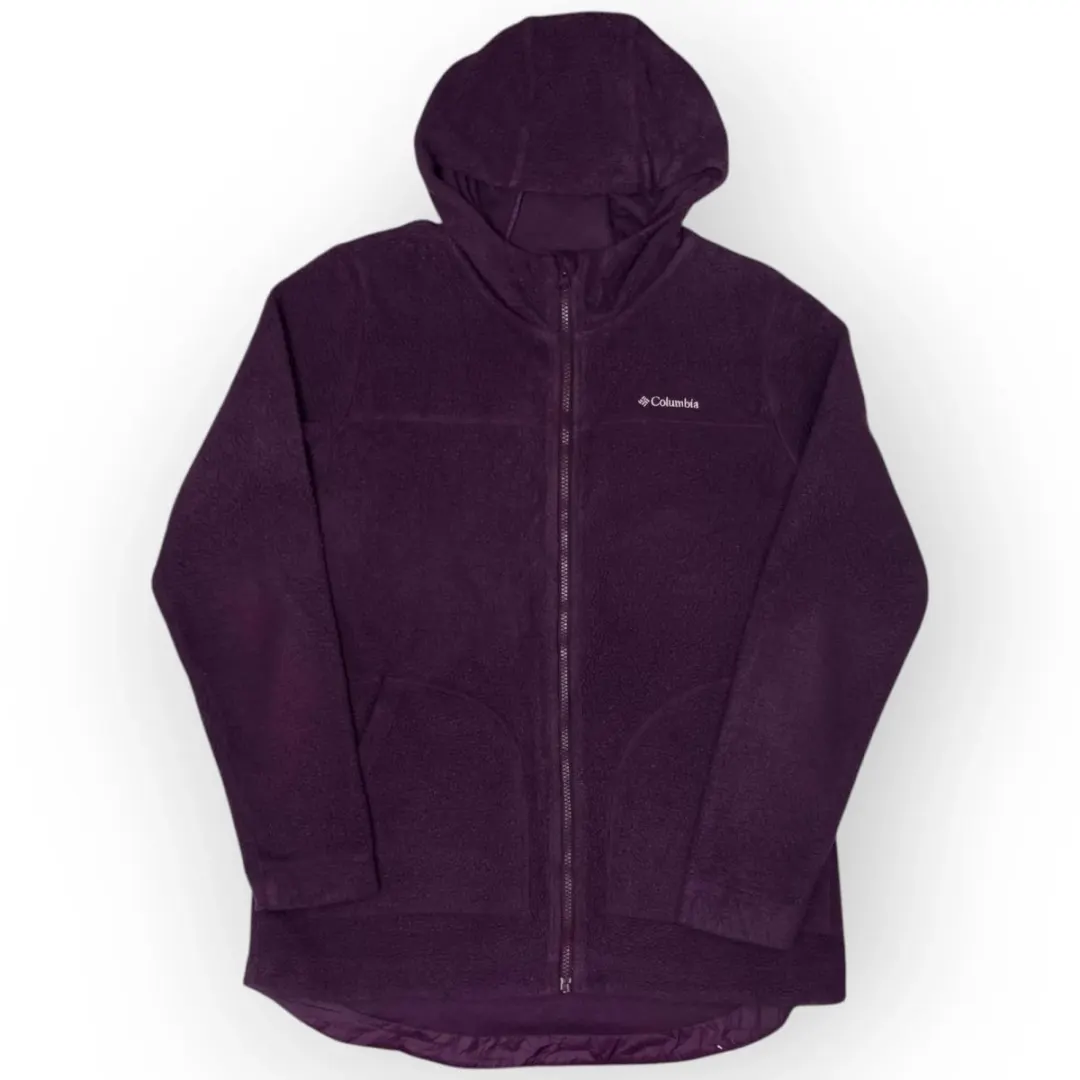 Women Columbia Long Hooded Zip Up Fleece (M-L)