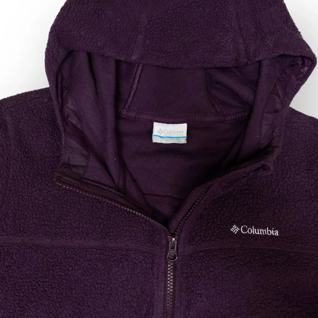 Women Columbia Long Hooded Zip Up Fleece (M-L)
