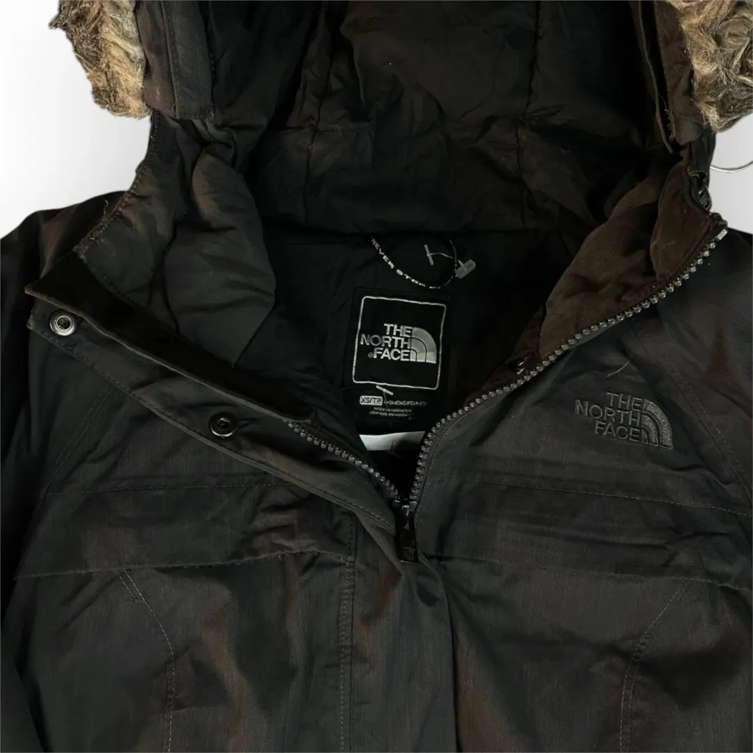 Women The North Face Long Hooded Jacket (XS)