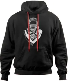 Keffiyeh Portrait Black Hoodie