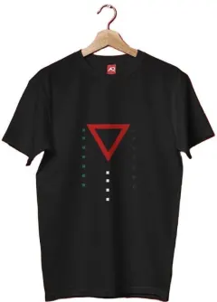 Red Triangle Minimal Black Tee