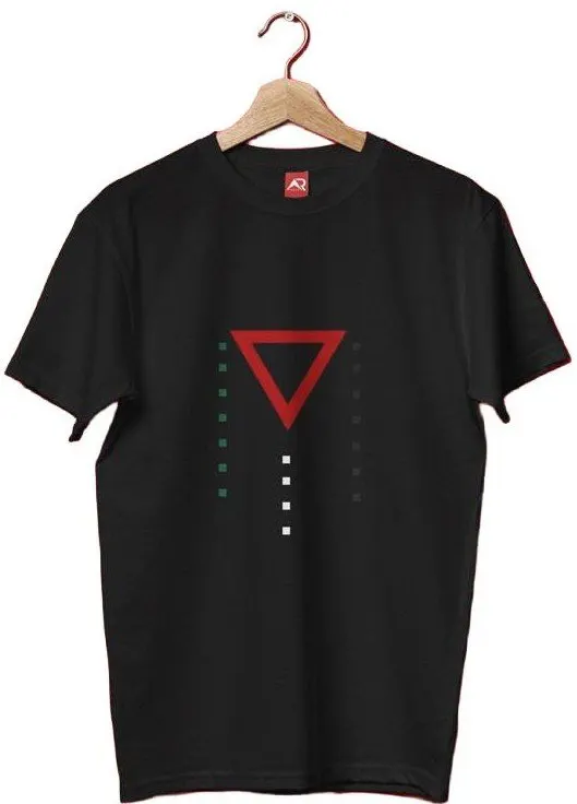 Red Triangle Minimal Black Tee