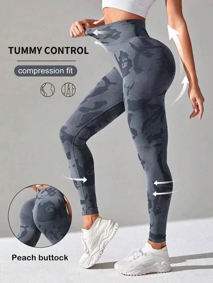 European and American popular camouflage seamless yoga pants. — FL-25079