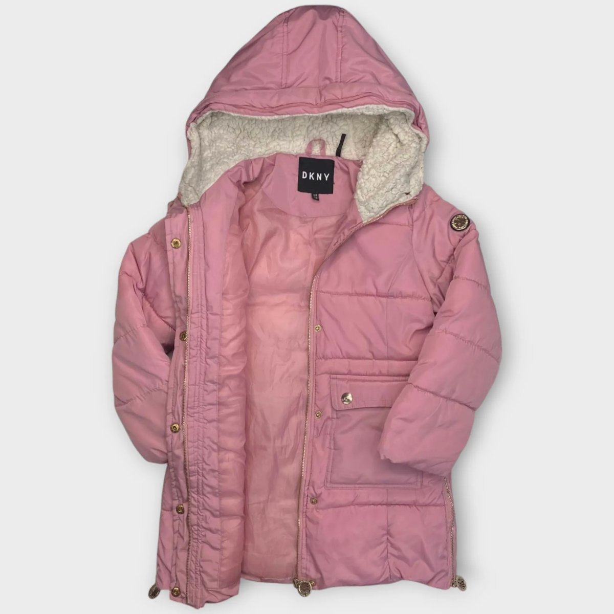 Girls DKNY Hooded Puffer Jacket (7-8 years)