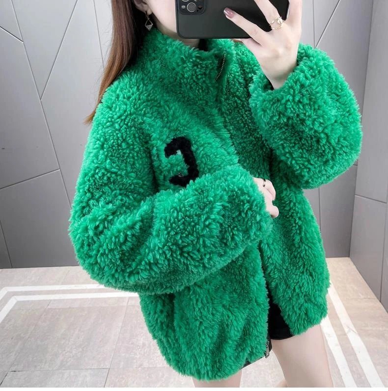 Women Jacket Thick Faux Rabbit Length — hd-88212