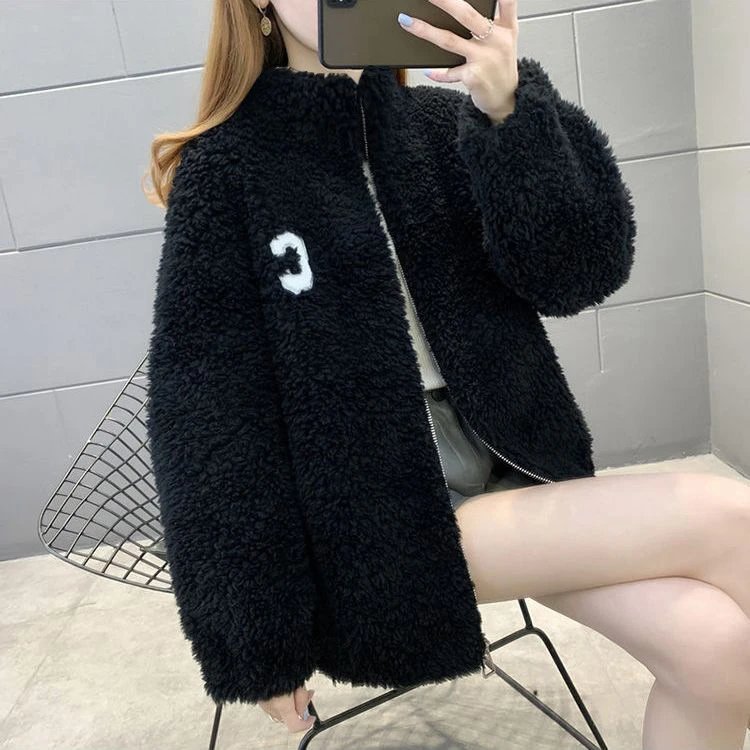 Women Jacket Thick Faux Rabbit Length — hd-88213