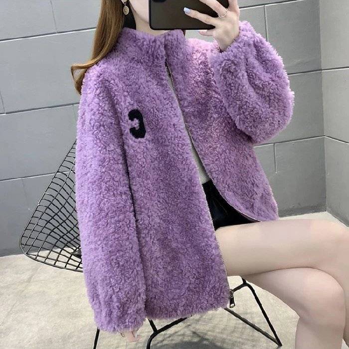Women Jacket Thick Faux Rabbit Length — hd-88214
