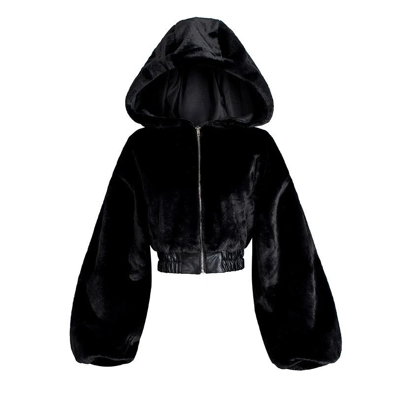Women's Faux Rabbit Fur Coat Faux Fur Bomber Jacket — hd-88225