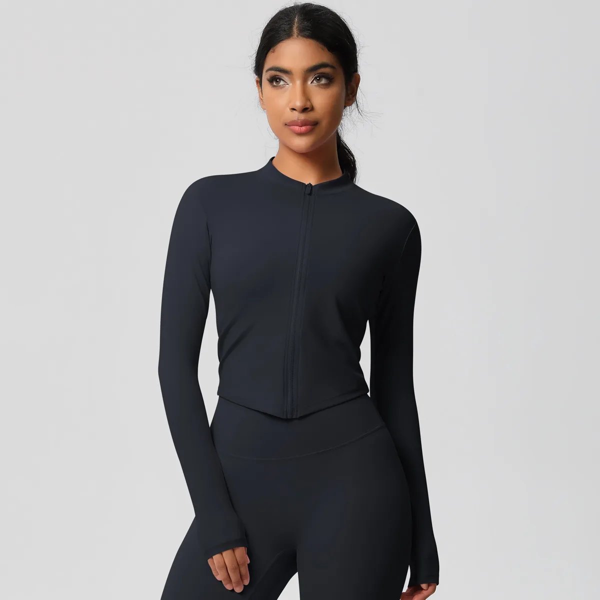 Tight Zipper Jacket Quick-drying Breathable Yoga Suit Jacket Casual Running Sports Fitness Suit — JT-9408.3