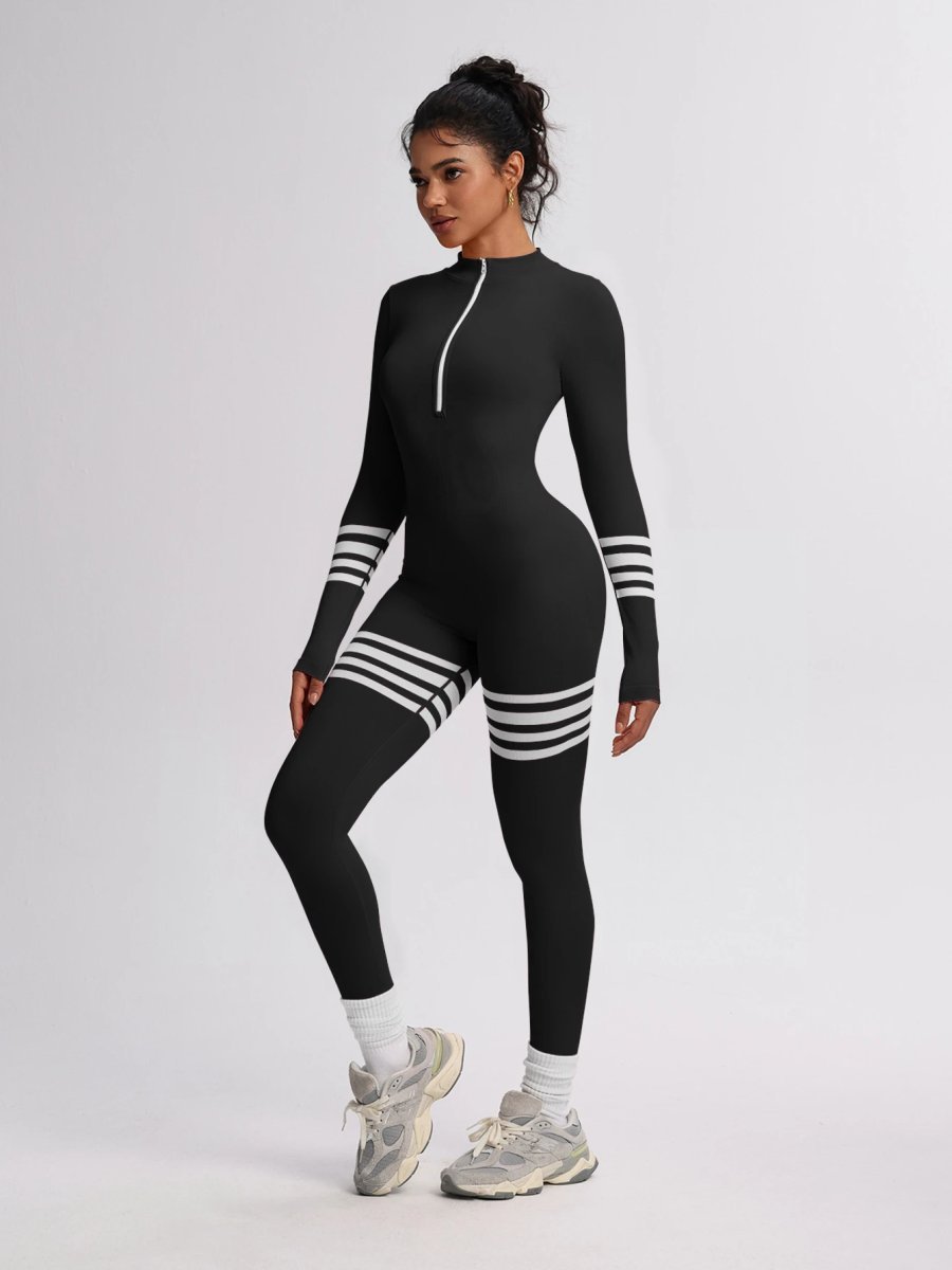A jumpsuit is a one – piece outfit combining a top and trousers — O-11836