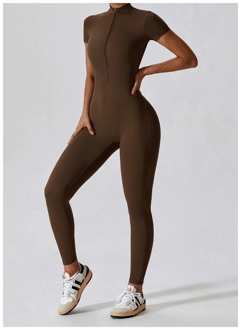 A jumpsuit is a one – piece outfit combining a top and trousers . — O-11845