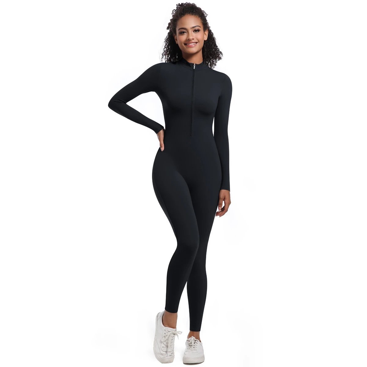 A jumpsuit is a one – piece outfit combining a top and trousers — O-12052