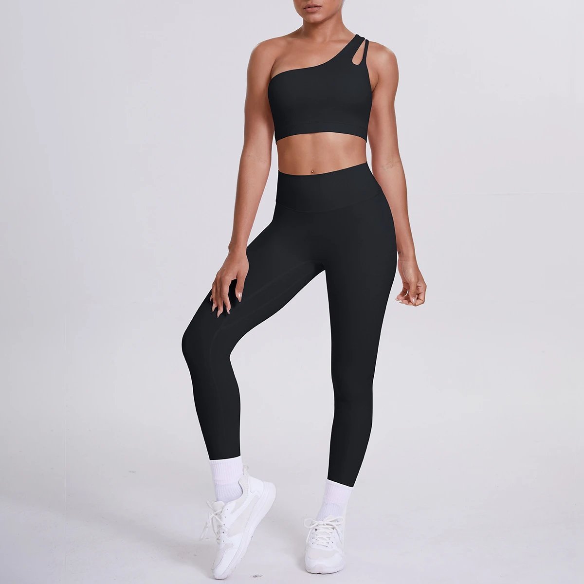 Ladies Sports Seamless Athletic High Waist Butt Lift Leggings Set — SS-4905