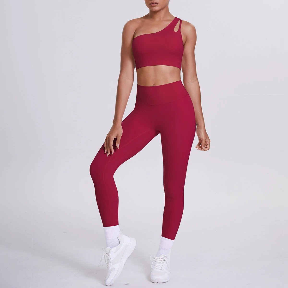 Ladies Sports Seamless Athletic High Waist Butt Lift Leggings Set — SS-4906