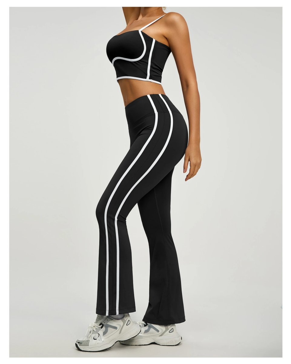European and American cross-border striped slimming yoga set — SS-5010.1