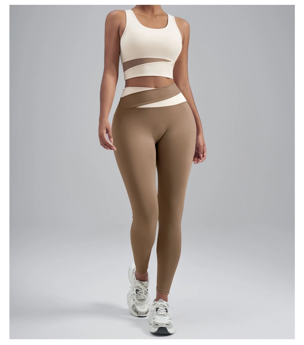 Color Matching Yoga Suit Peach — SS-5030