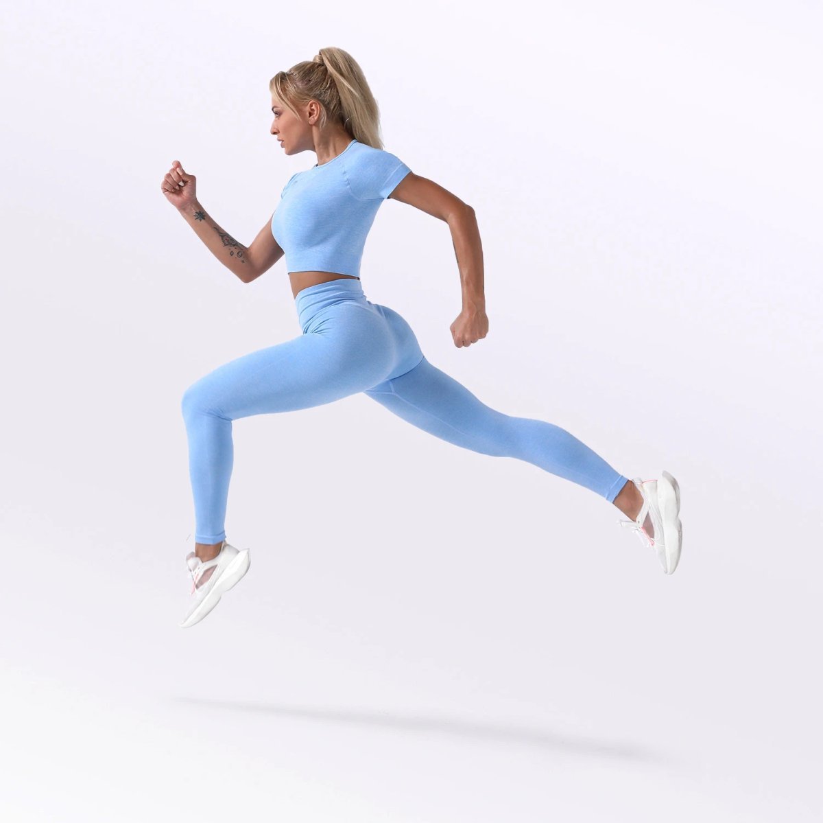 Ladies Sports Seamless Athletic High Waist Butt Lift Leggings Set — SS-5270