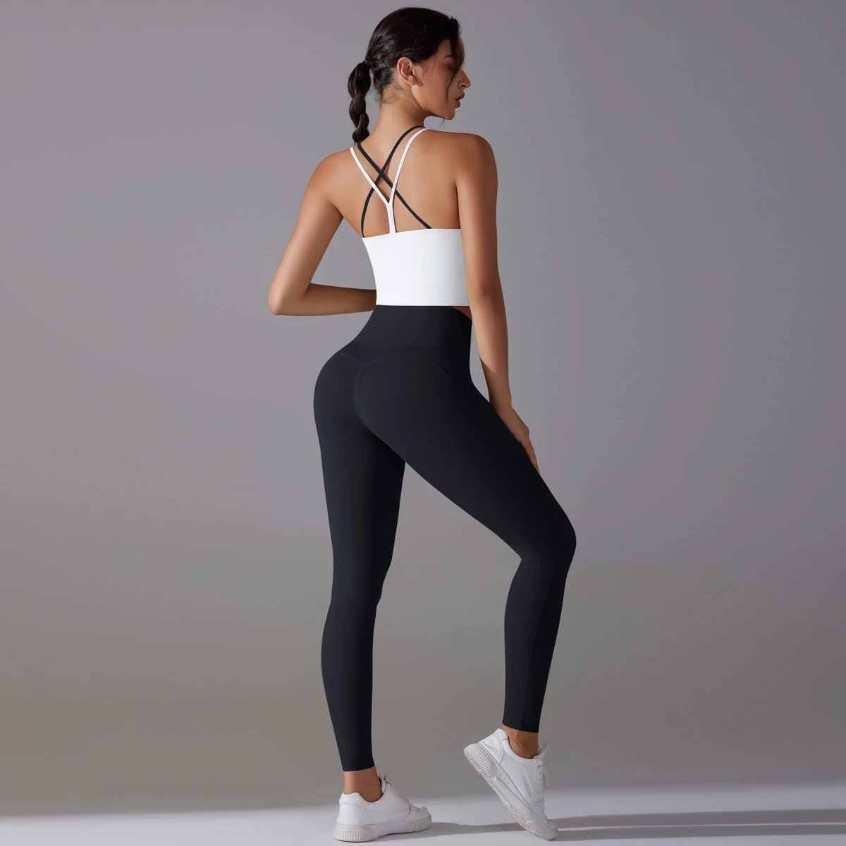 Ladies Sports Seamless Athletic High Waist Butt Lift Leggings Set — SS-5271
