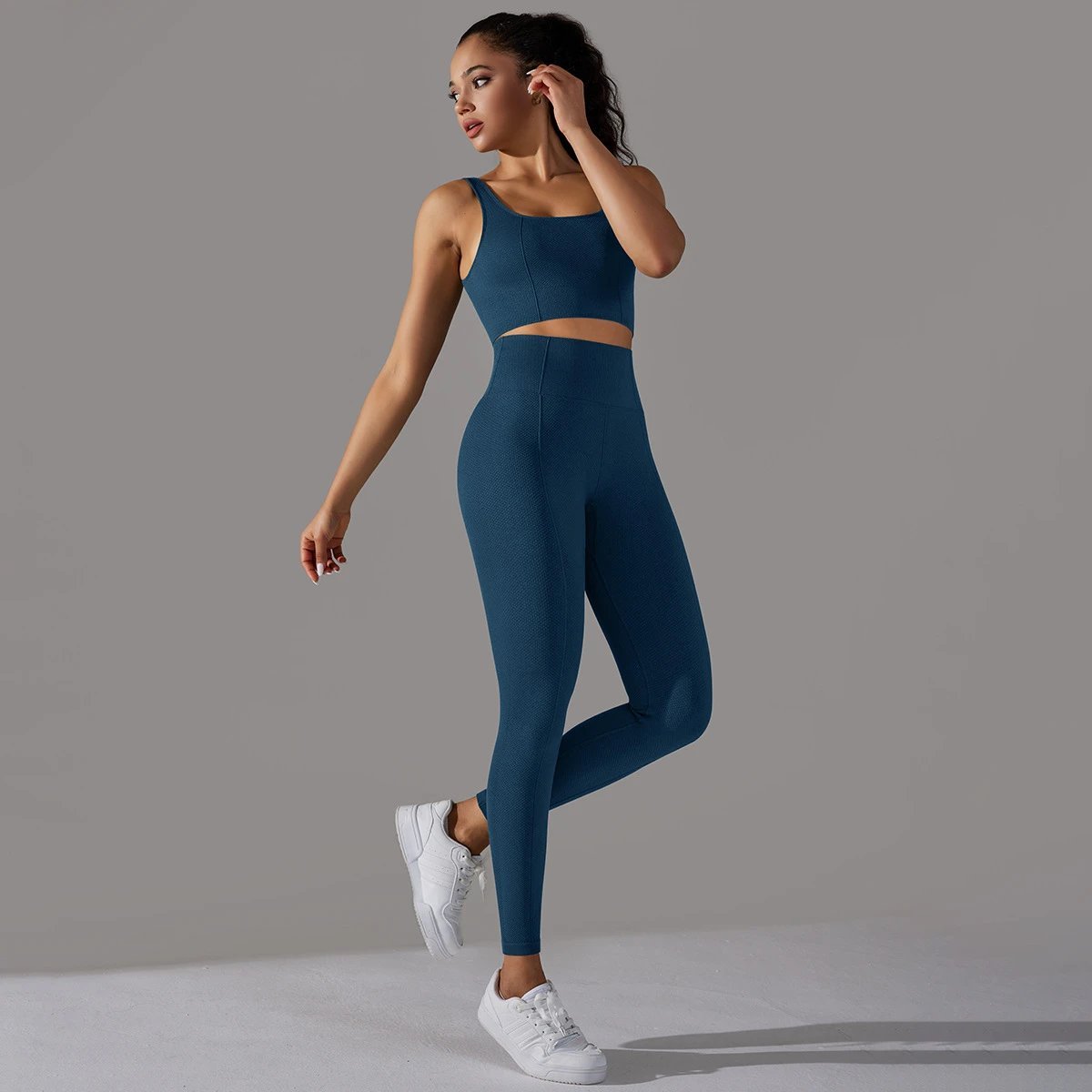 Ladies Sports Seamless Athletic High Waist Butt Lift Leggings Set — SS-5274.5