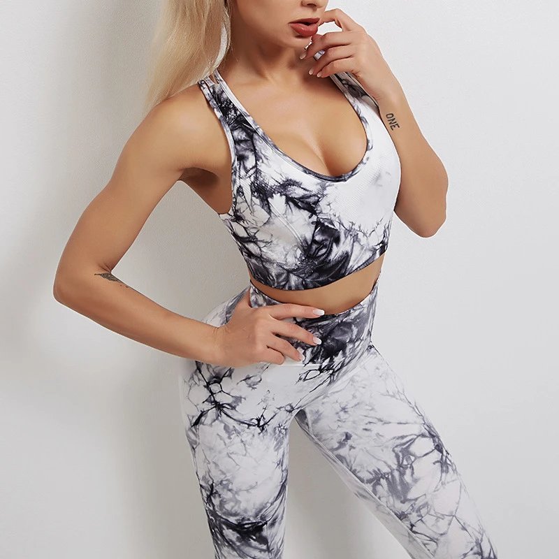 Ladies Sports Seamless Athletic High Waist Butt Lift Leggings Set — SS-5276.2