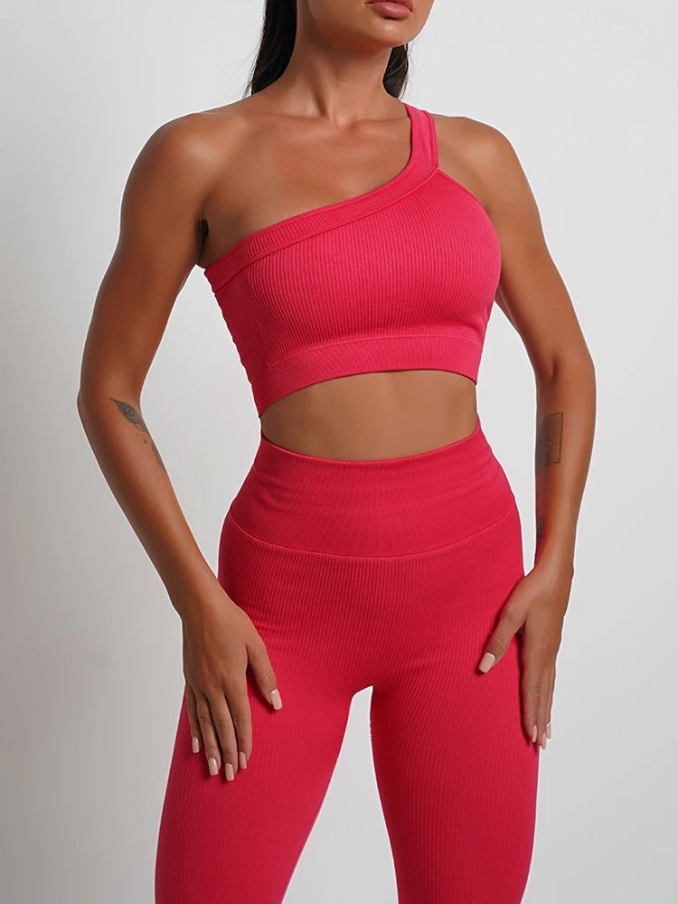 Ladies Sports Seamless Athletic High Waist Butt Lift Leggings Set — SS-5299
