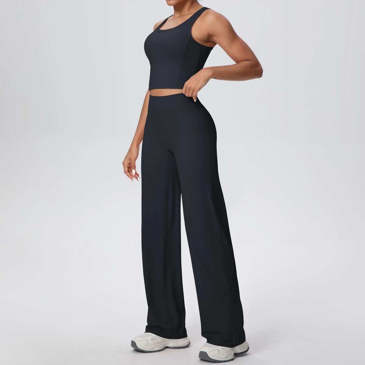 Ladies Sports Seamless Athletic High Waist Butt Lift Leggings Set — SS-5307