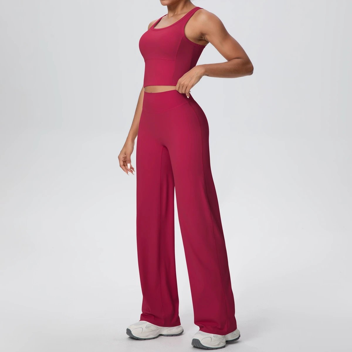 Ladies Sports Seamless Athletic High Waist Butt Lift Leggings Set — SS-5308