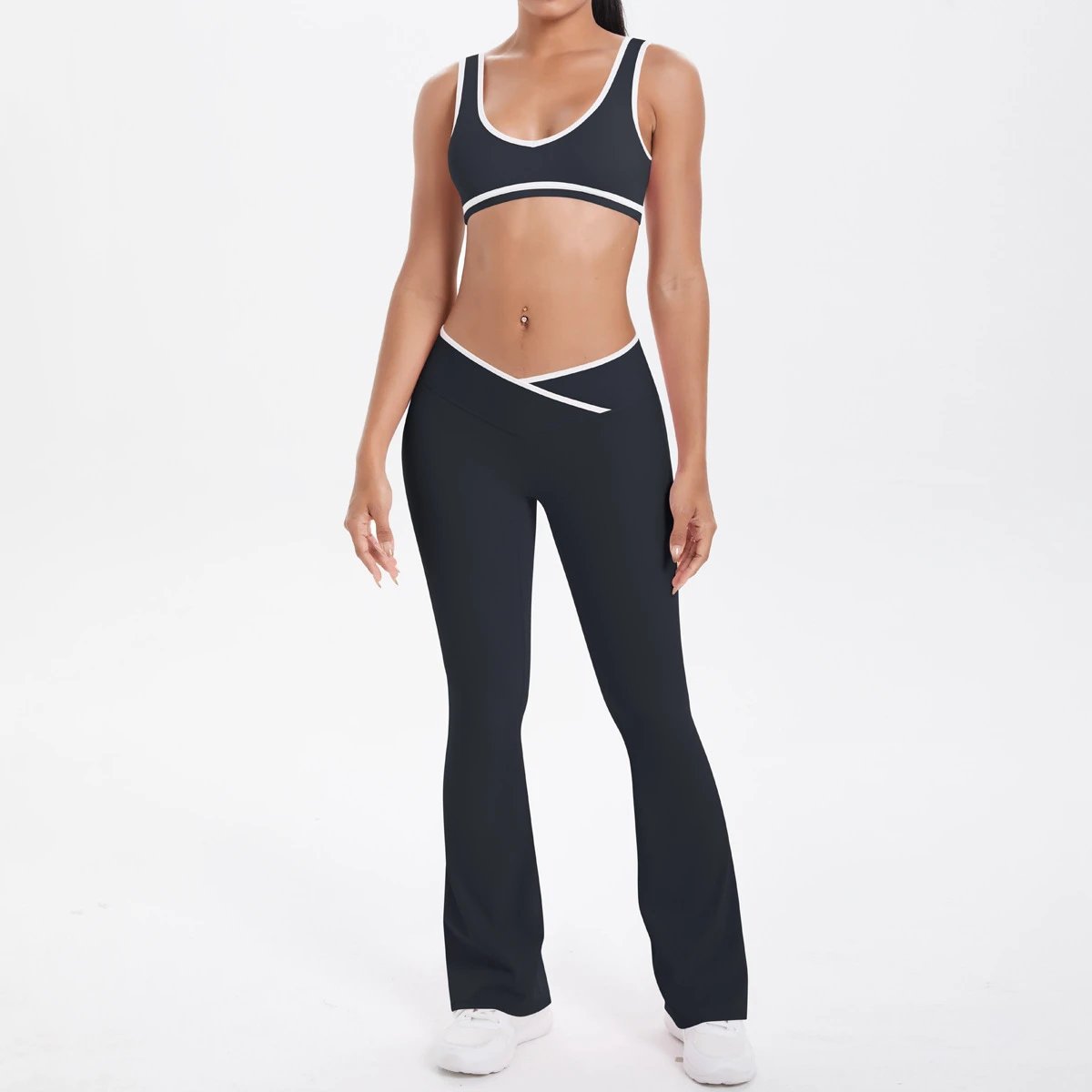 Ladies Sports Seamless Athletic High Waist Butt Lift Leggings Set — SS-5312