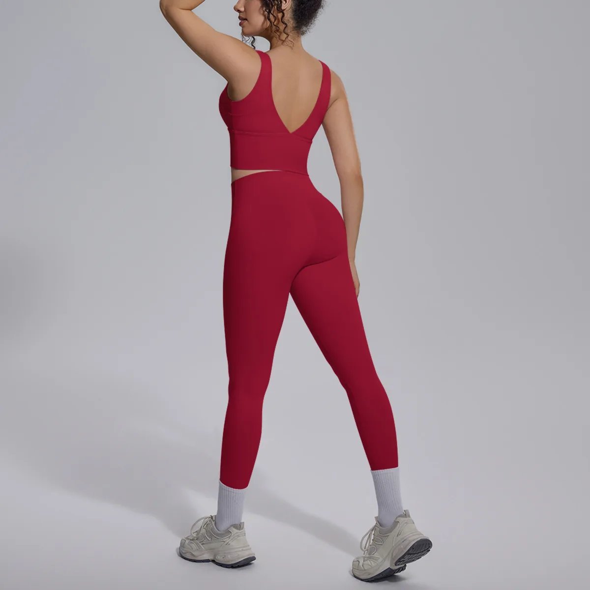 quick-dry yoga set with a sexy racerback sports bra, high-waisted leggings — SS-5314