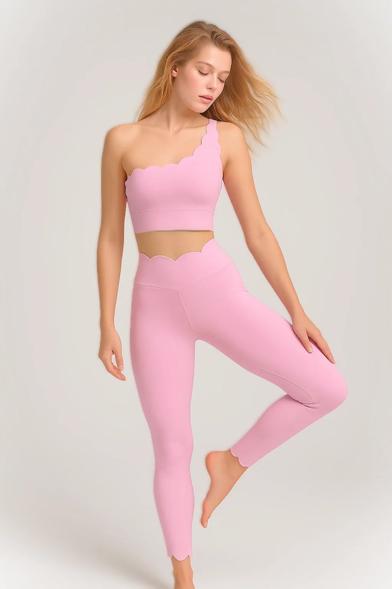 Ladies Sports Seamless Athletic High Waist Butt Lift Leggings Set — SS-5336
