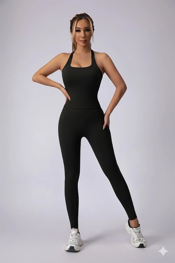 Ladies Sports Seamless Athletic High Waist Butt Lift Leggings Set — SS-5339