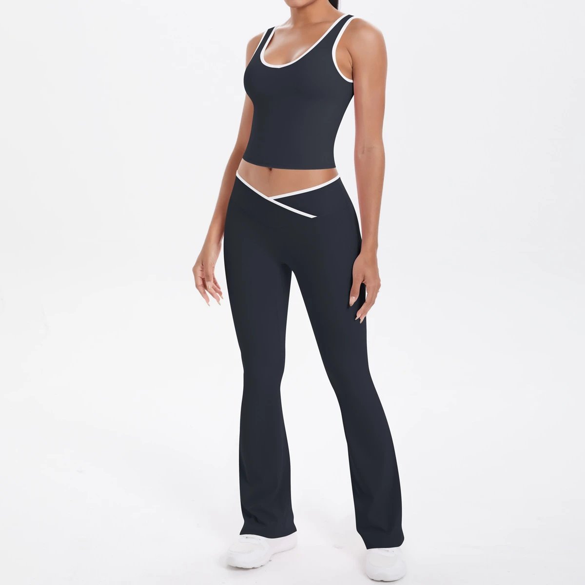 Ladies Sports Seamless Athletic High Waist Butt Lift Leggings Set — SS-5350